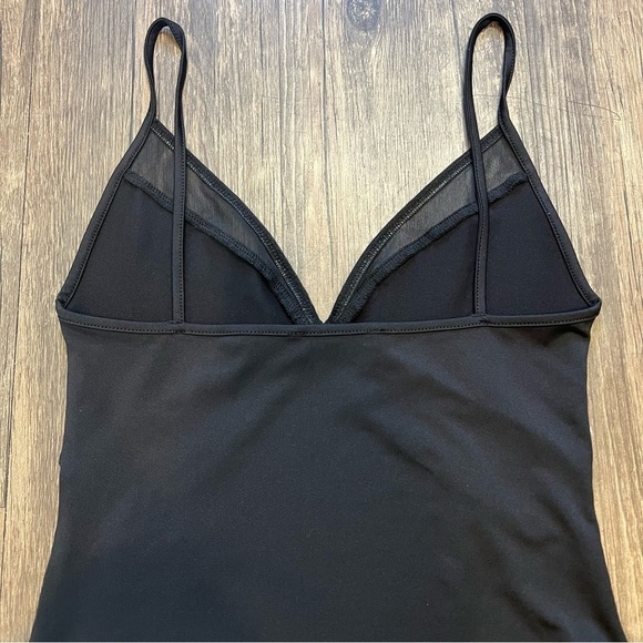 Zara Black V Neck Bodysuit Strappy Sheer Cutout Snaps Closure Evening Size S - Picture 9 of 12